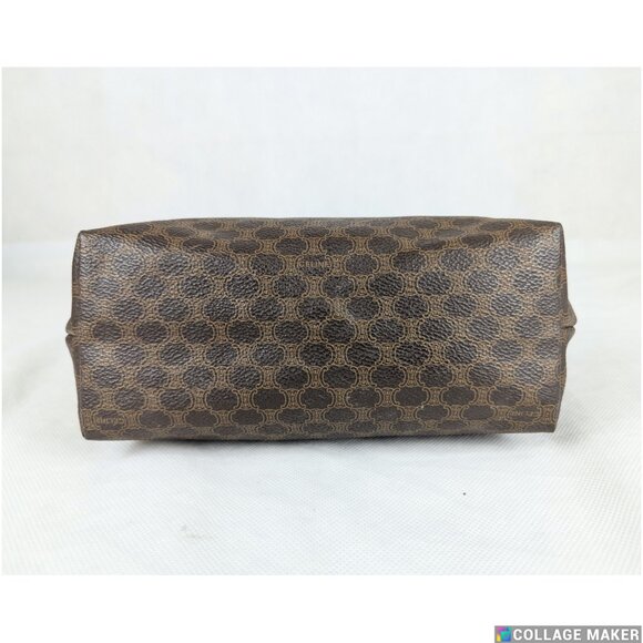 Authentic Celine Macadam Vintage Clutch Bag Brown Beige Pouch Made in Italy - Picture 8 of 12